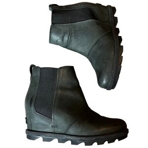 Sorel Joan of‎ Arctic Wedge II Chelsea Boot Dark Green Womens 8 UK 6 EU 39